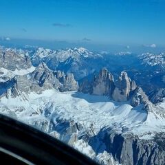Flugwegposition um 15:06:02: Aufgenommen in der Nähe von Toblach, Autonome Provinz Bozen - Südtirol, Italien in 3498 Meter